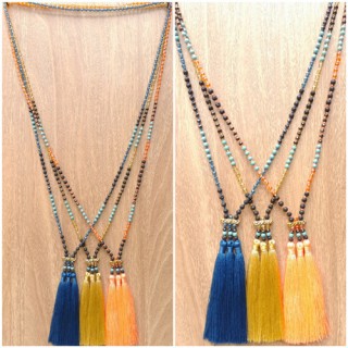 tassels necklace beads black larva stone fashion accessories wholesale price